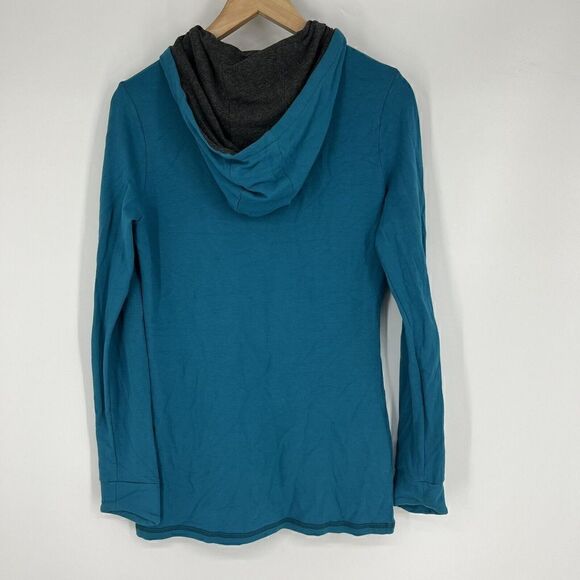 Moosejaw Jacket Size Small Womens Teal Blue Hoodie Full Zip Stretch Bamboo Knit - Picture 5 of 6